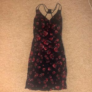 Black floral homecoming dress